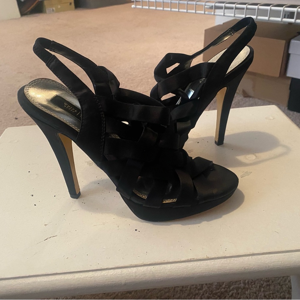 WHBM elegant Black Strappy High Heel Sandals - Women